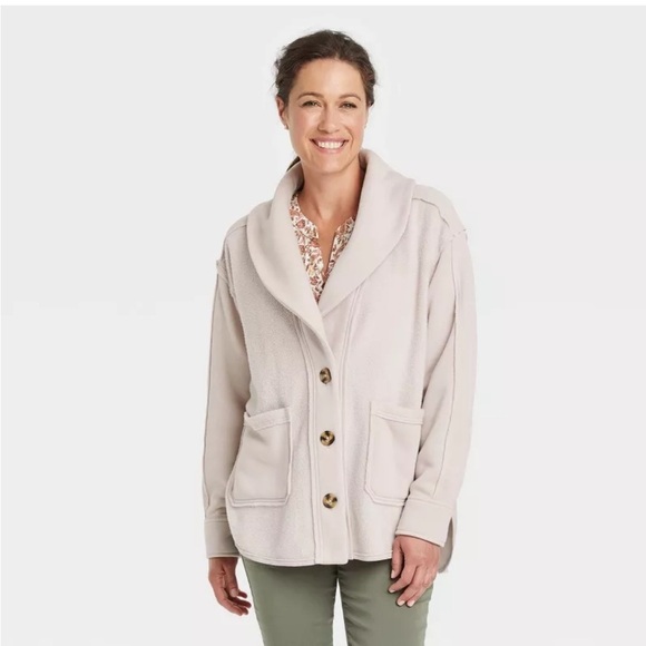 Knox Rose Jackets & Blazers - Knox Rose Cream Button Front Jacket size Large